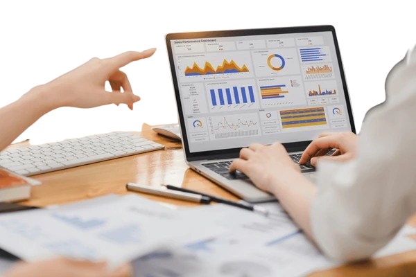 Analytics chart showing customer segments and purchase trends